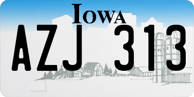 IA license plate AZJ313