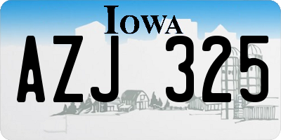 IA license plate AZJ325