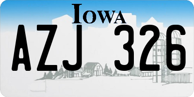 IA license plate AZJ326
