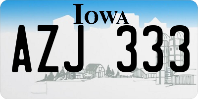 IA license plate AZJ333