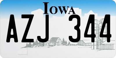 IA license plate AZJ344