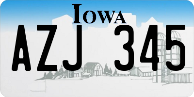 IA license plate AZJ345