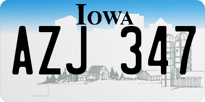 IA license plate AZJ347