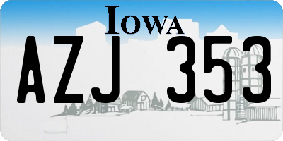 IA license plate AZJ353