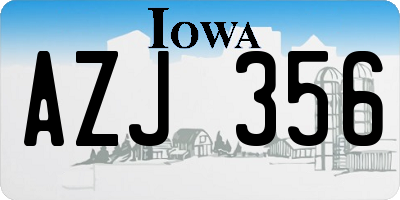 IA license plate AZJ356