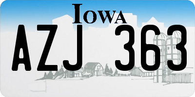 IA license plate AZJ363