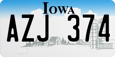 IA license plate AZJ374