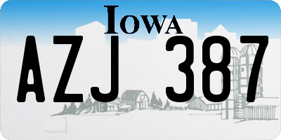 IA license plate AZJ387