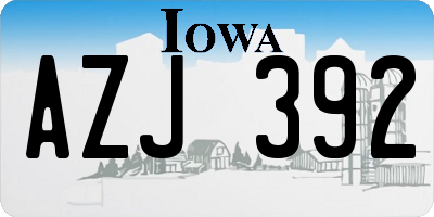 IA license plate AZJ392