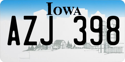 IA license plate AZJ398