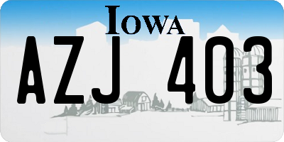 IA license plate AZJ403