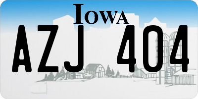IA license plate AZJ404