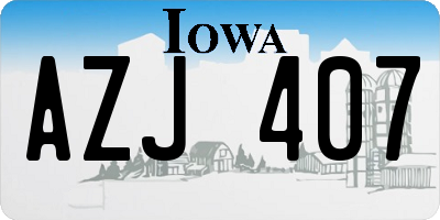IA license plate AZJ407