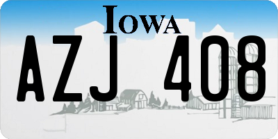 IA license plate AZJ408