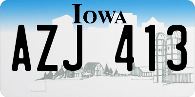 IA license plate AZJ413