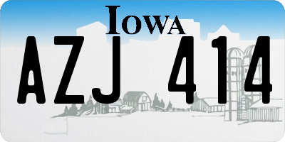 IA license plate AZJ414