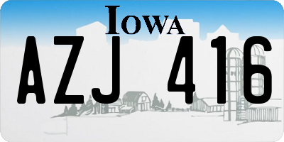 IA license plate AZJ416