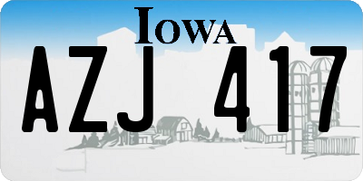 IA license plate AZJ417