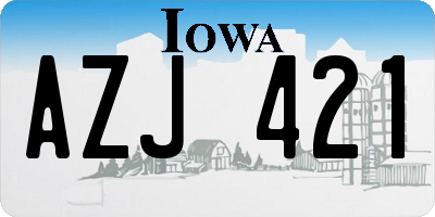 IA license plate AZJ421