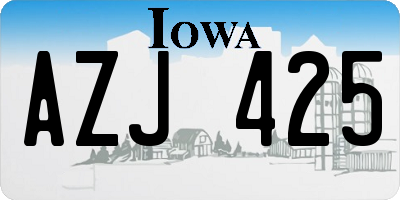 IA license plate AZJ425