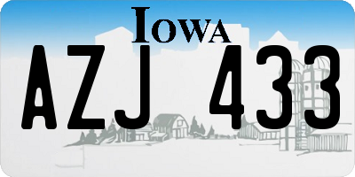 IA license plate AZJ433