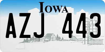 IA license plate AZJ443