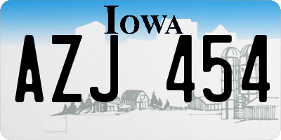 IA license plate AZJ454