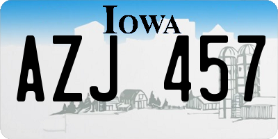 IA license plate AZJ457