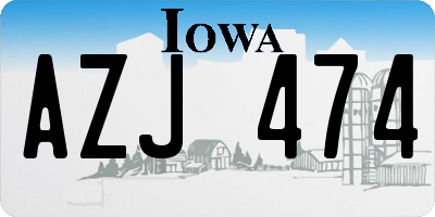IA license plate AZJ474