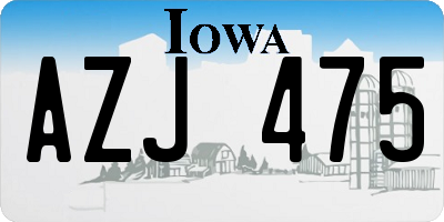 IA license plate AZJ475