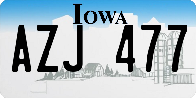 IA license plate AZJ477