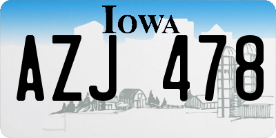 IA license plate AZJ478