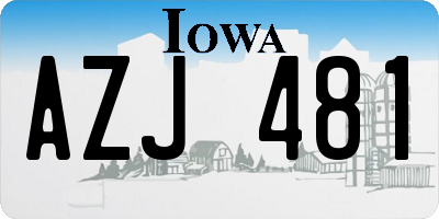 IA license plate AZJ481