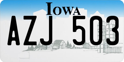 IA license plate AZJ503