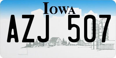 IA license plate AZJ507