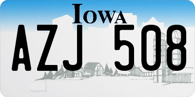 IA license plate AZJ508