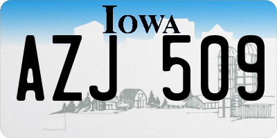 IA license plate AZJ509