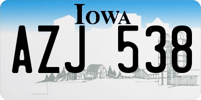 IA license plate AZJ538