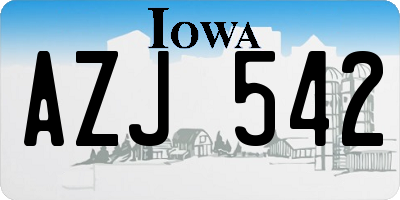 IA license plate AZJ542
