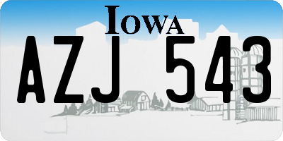 IA license plate AZJ543