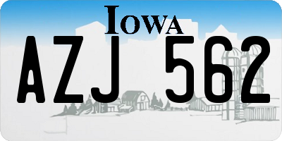 IA license plate AZJ562