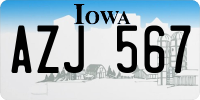 IA license plate AZJ567