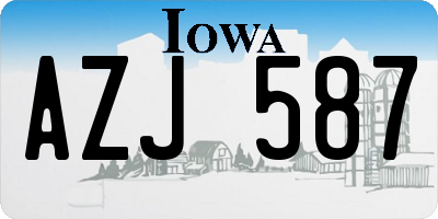 IA license plate AZJ587