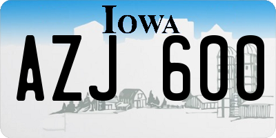 IA license plate AZJ600