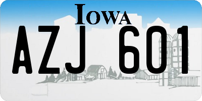 IA license plate AZJ601