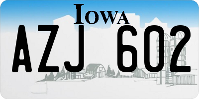 IA license plate AZJ602