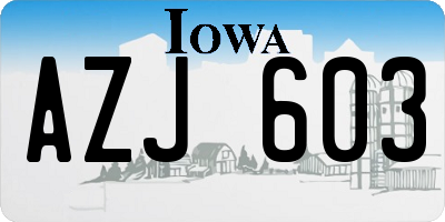 IA license plate AZJ603