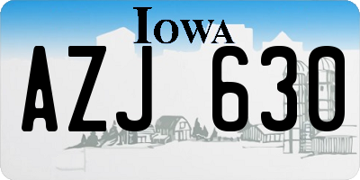 IA license plate AZJ630