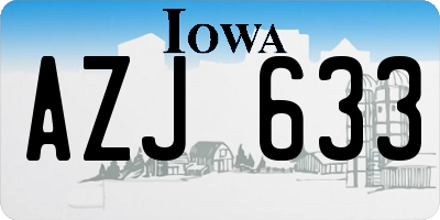 IA license plate AZJ633