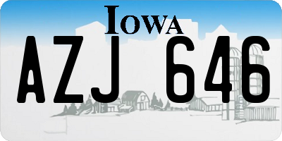 IA license plate AZJ646